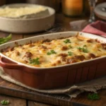 Baked Poor Man’s Husband Casserole fresh from the oven